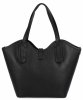 Elegancka Torebka Skórzana Shopper Bag Czarna